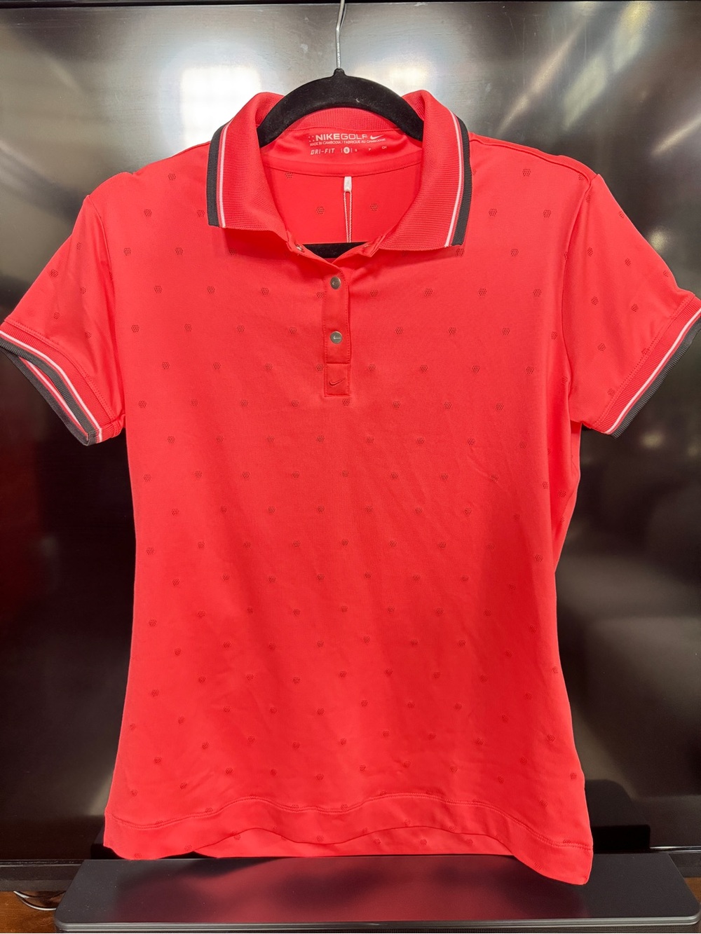 Nike pink Short-Sleeve Polo Top